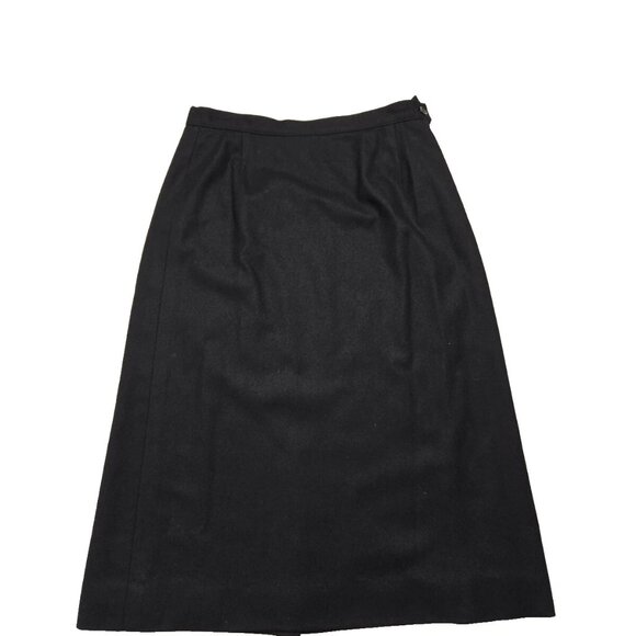 Pendleton Skirt Womens Black Vintage Size 10 Lined Back Slit Wool Button - Picture 2 of 16